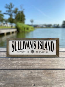 Sullivan's Island GPS Coordinates Sign