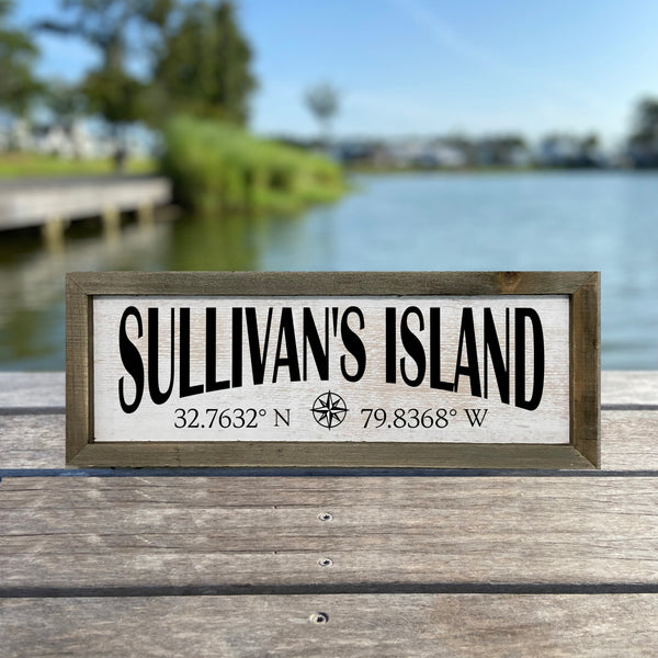 Sullivan's Island GPS Coordinates Sign