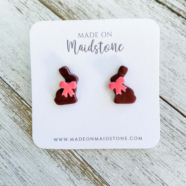 Chocolate Bunny Studs image 0