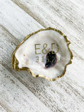 Personalized Oyster Shell with Initials and Wedding Date in Block Font image 2