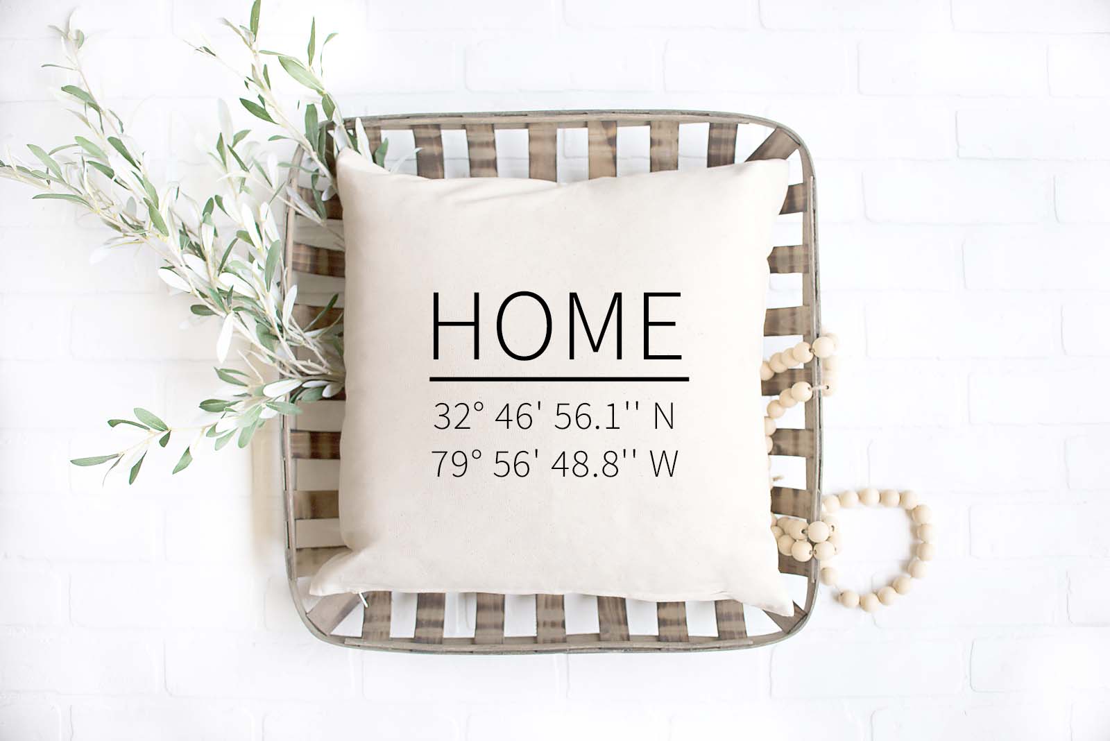 Home GPS Coordinates Pillow Cover image 1