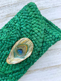 Peacock Feather Oyster Shell Clutch image 1