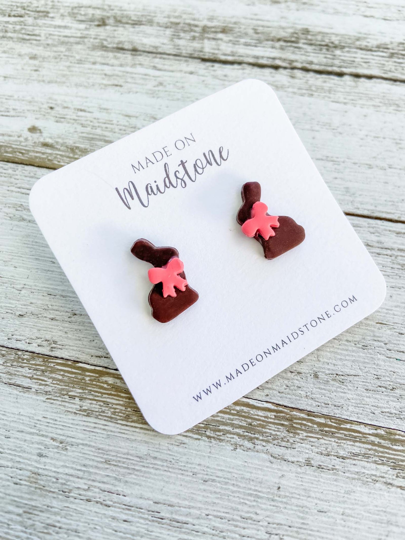 Chocolate Bunny Studs image 1