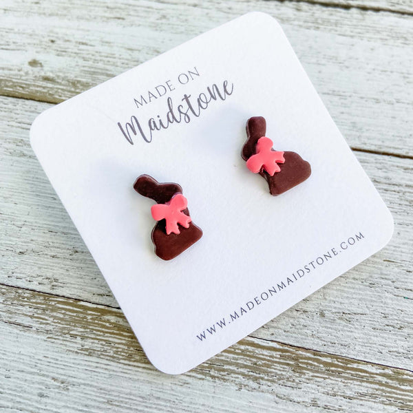 Chocolate Bunny Studs image 1
