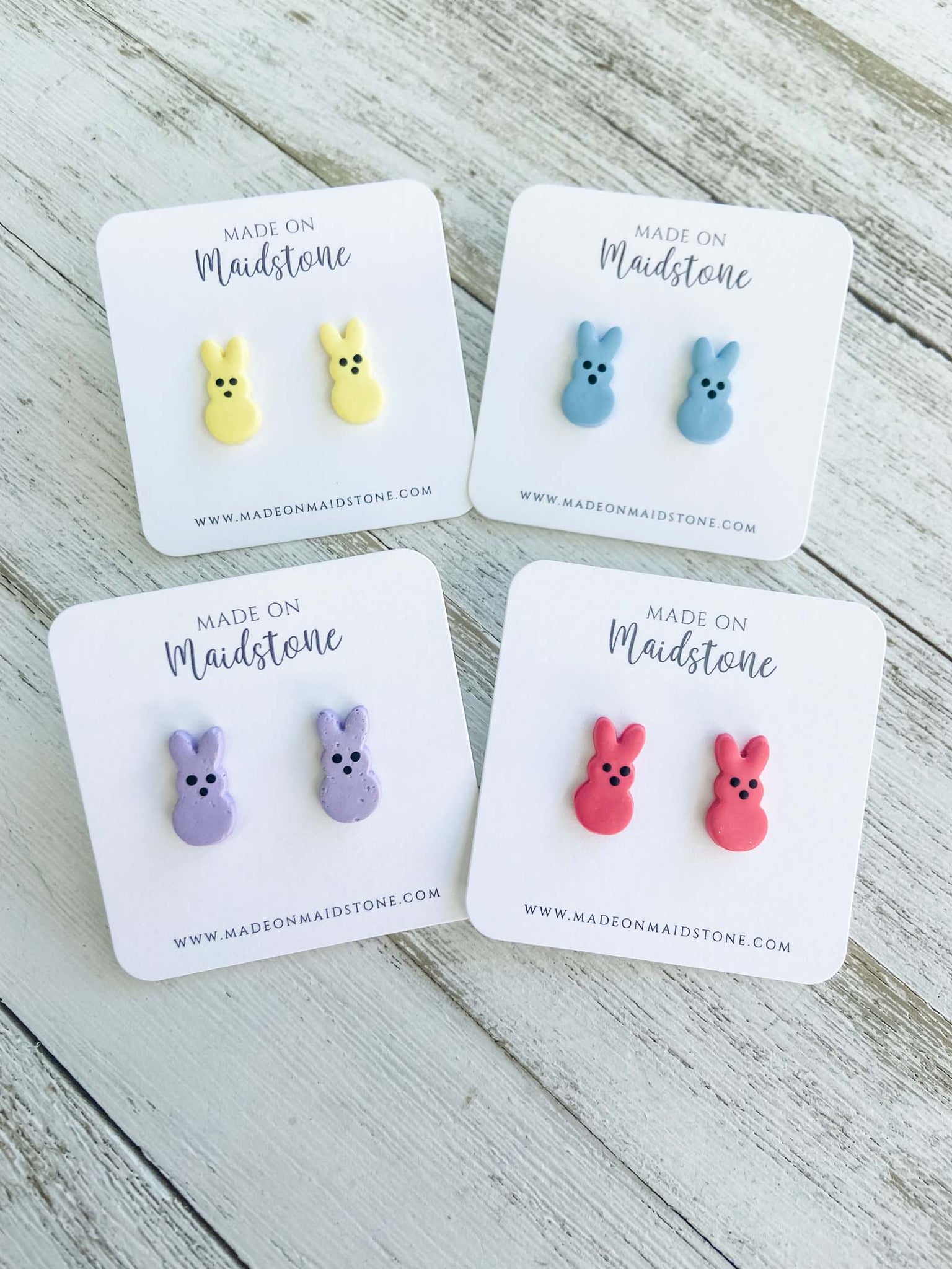 Marshmallow Bunny Studs image 0