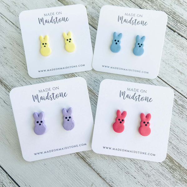 Marshmallow Bunny Studs image 0