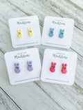 Marshmallow Bunny Studs image 0
