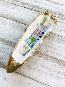 Rainbow Row Decoupaged Oyster Shell image 2