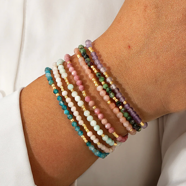Faceted Semi Precious Stone Beaded Bracelet