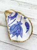 Blue Willow Oyster Shell Ring Dish image 1