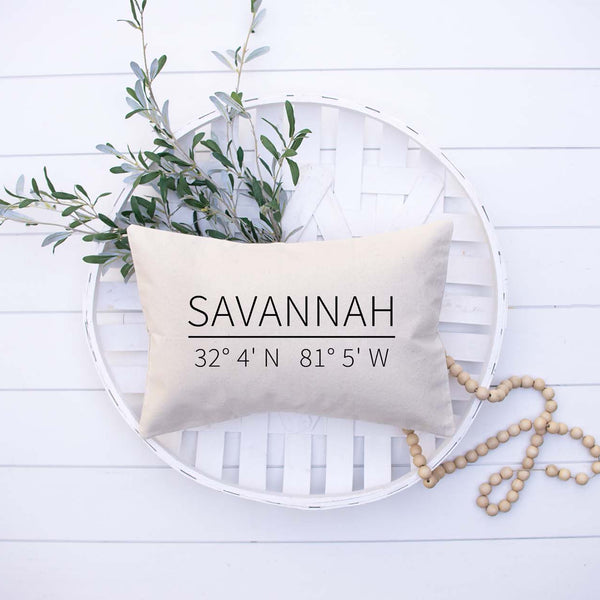 Savannah GPS Coordinates Pillow Cover image 1