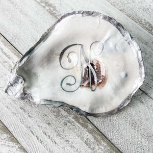 Monogrammed Oyster Shell Ring Dish image 4