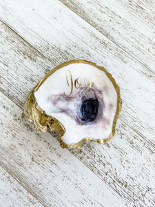 Inspirational Word Oyster Shell Ring Dish - Joy image