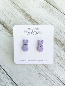 Marshmallow Bunny Studs - Purple image
