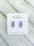 Marshmallow Bunny Studs - Purple image