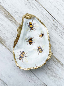 Honey Bee Oyster Shell Ring Dish image 3