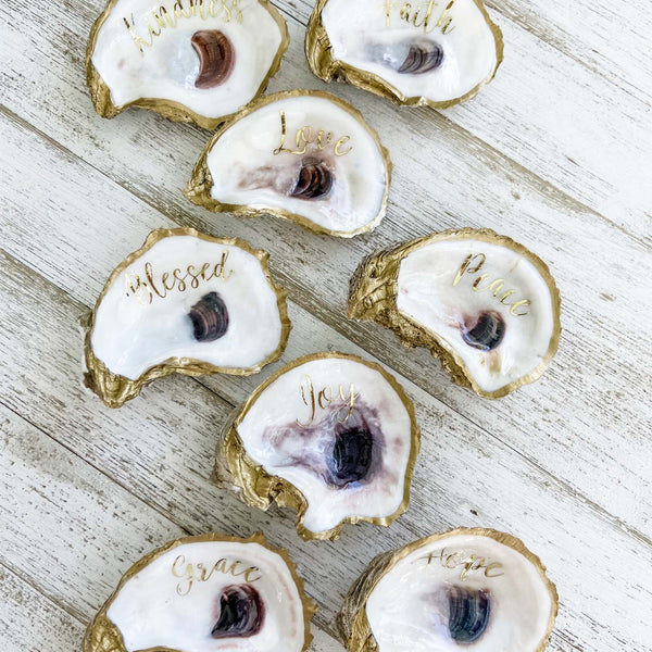 Inspirational Word Oyster Shell Ring Dish image 9