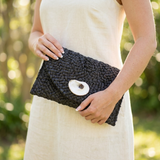 Black Oyster Shell Clutch