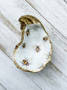 Honey Bee Oyster Shell Ring Dish image 2