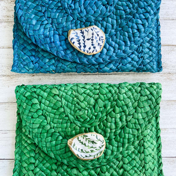 Botanical Oyster Shell Clutch image 0