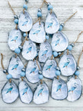 Blue Heron Decoupaged Oyster Shell Ornament image 3